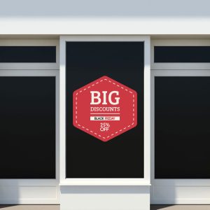Black Friday - Black Friday Big Discounts – Αυτοκόλλητο Βιτρίνας — εικόνα 1 από 5
