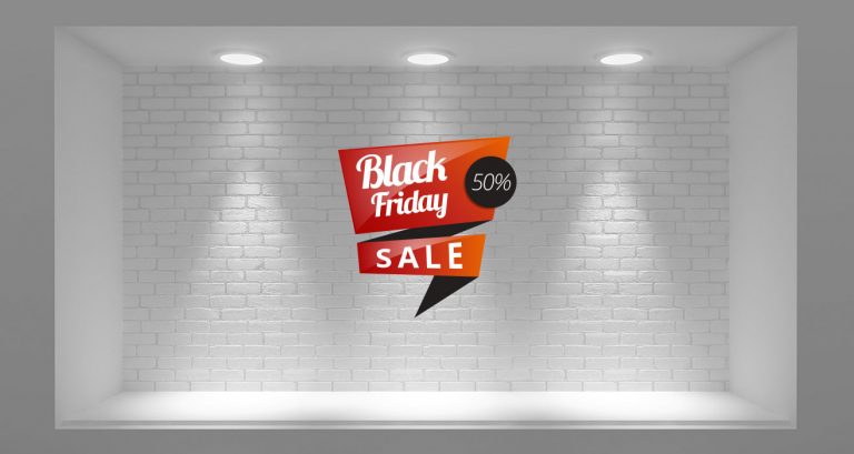 Black Friday - Black Friday Κορδέλα Με Ποσοστό – Αυτοκόλλητο Βιτρίνας — εικόνα 1 από 5