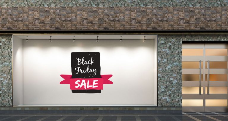 Black Friday - Black Friday Sales Με Κορδέλα – Αυτοκόλλητο Βιτρίνας — εικόνα 1 από 5