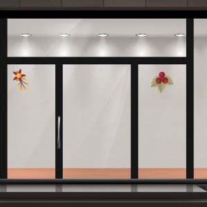 Αυτοκόλλητα καταστημάτων - Πολύχρωμα Χριστουγεννιάτικα Στολίδια – Αυτοκόλλητο Βιτρίνας — εικόνα 1 από 4