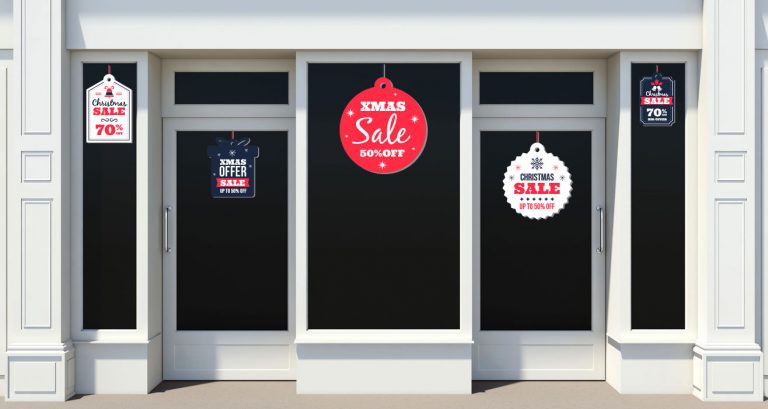 Αυτοκόλλητα καταστημάτων - "Holiday Sale Cards" - Σετ Αυτοκόλλητων Βιτρίνας για Χριστουγεννιάτικες και Χειμερινές Εκπτώσεις 🎄🎁 — εικόνα 1 από 5