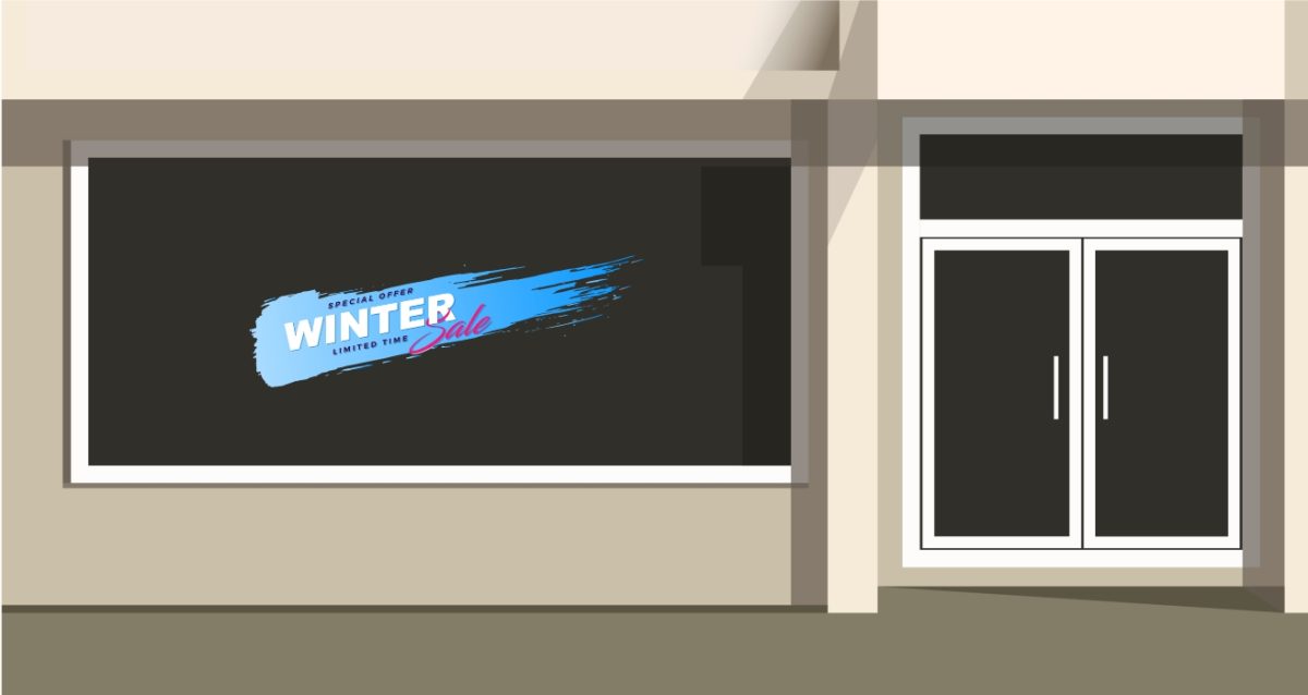 "Winter Sales Brush" - Αυτοκόλλητο Βιτρίνας σε Μπλε Χρώμα Βούρτσας ❄️🎨 — εικόνα 2 από 4