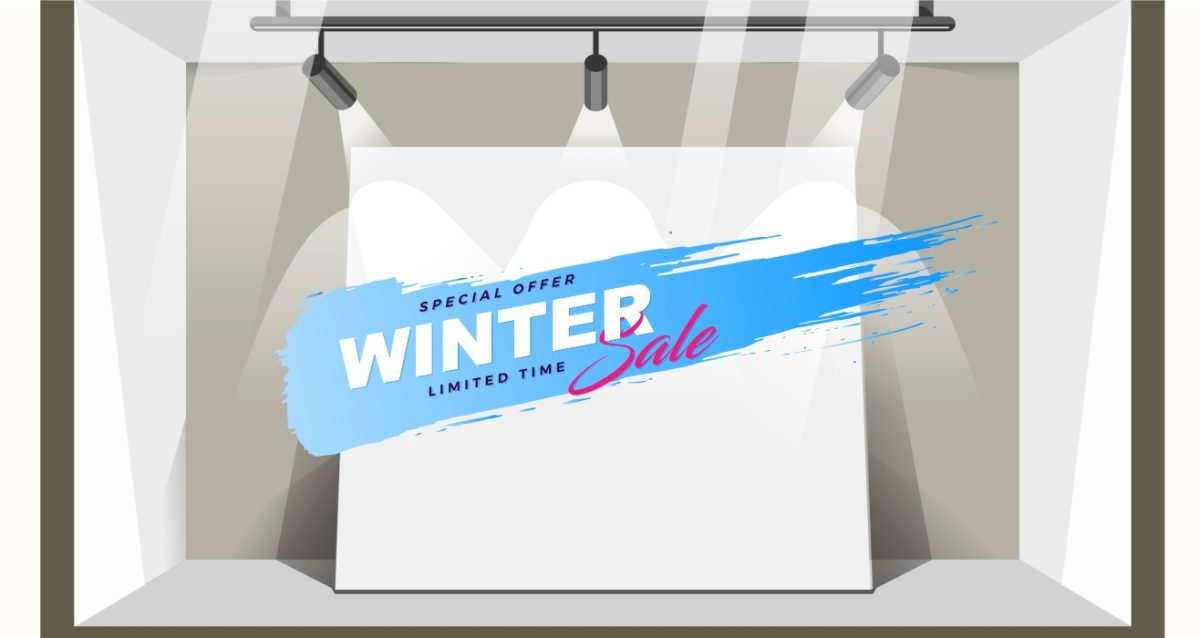 "Winter Sales Brush" - Αυτοκόλλητο Βιτρίνας σε Μπλε Χρώμα Βούρτσας ❄️🎨 — εικόνα 3 από 4