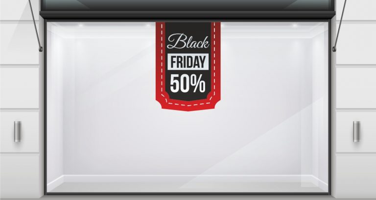 Black Friday - Black Friday - Κρεμαστή κορδέλα με δικό σας ποσοστό – Αυτοκόλλητο Βιτρίνας — εικόνα 1 από 4