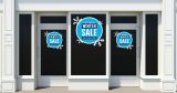 Αυτοκόλλητα καταστημάτων - "Winter Sales Blue Frame" - Κυκλικό Πλαίσιο με Νιφάδες για Χειμερινές Εκπτώσεις ❄️🔵 — εικόνα 3 από 4