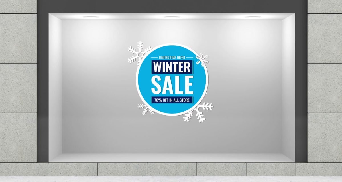 "Winter Sales Blue Frame" - Κυκλικό Πλαίσιο με Νιφάδες για Χειμερινές Εκπτώσεις ❄️🔵 — εικόνα 1 από 4