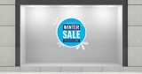 Αυτοκόλλητα καταστημάτων - "Winter Sales Blue Frame" - Κυκλικό Πλαίσιο με Νιφάδες για Χειμερινές Εκπτώσεις ❄️🔵 — εικόνα 1 από 4
