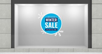 Αυτοκόλλητα καταστημάτων - Κυκλικό πλαίσιο για winter sales for limited time