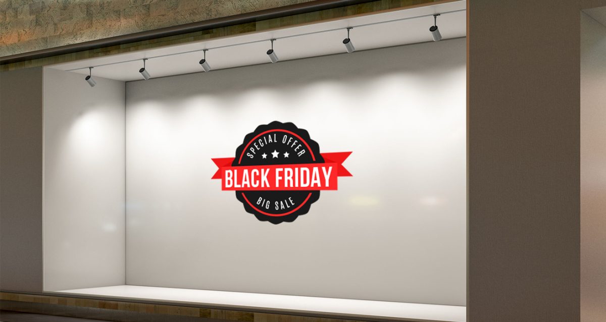 Αυτοκόλλητο Βιτρίνας Καταστημάτων - Black Friday Προσφορές με κόκκινη κορδέλα — εικόνα 2 από 4