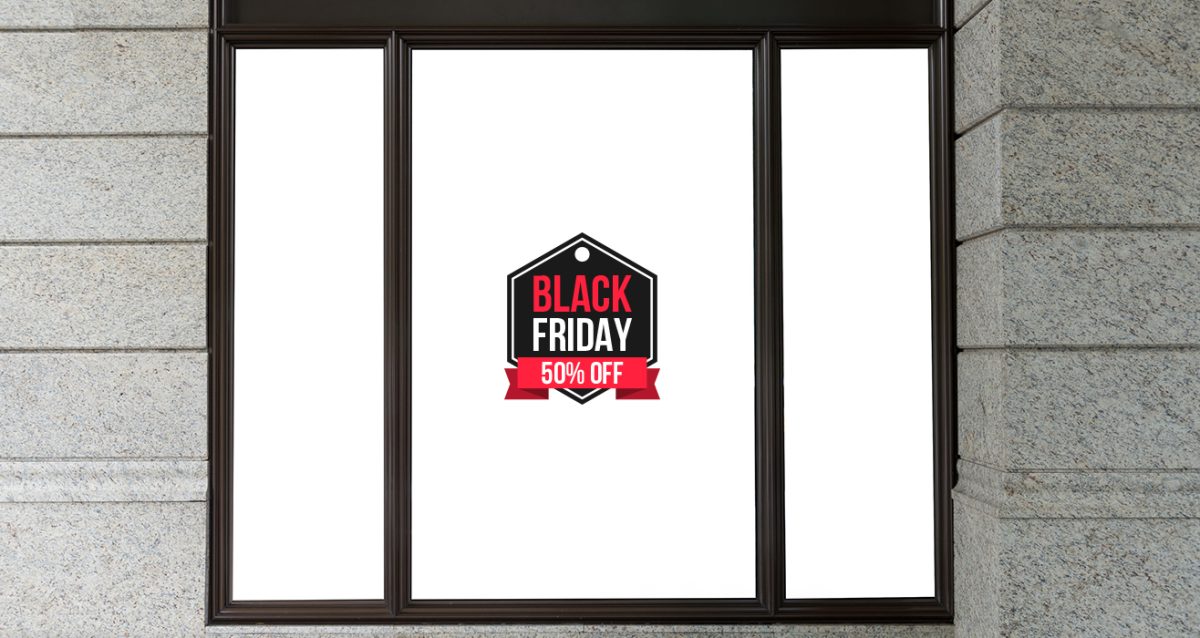 Αυτοκόλλητο Βιτρίνας Καταστημάτων - Black Friday ετικέτα με δικό σας ποσοστό — εικόνα 3 από 4