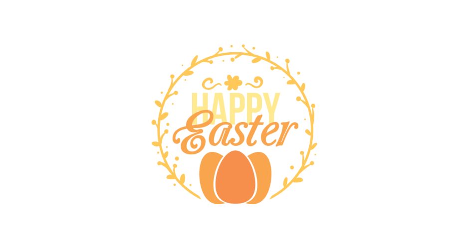 Αυτοκόλλητα καταστημάτων - "Happy Easter" σε κύκλο με αυγά