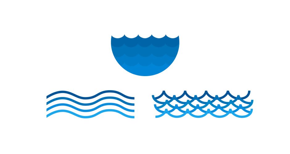 Αυτοκόλλητα καταστημάτων - Καλοκαιρινή σύνθεση από κύματα