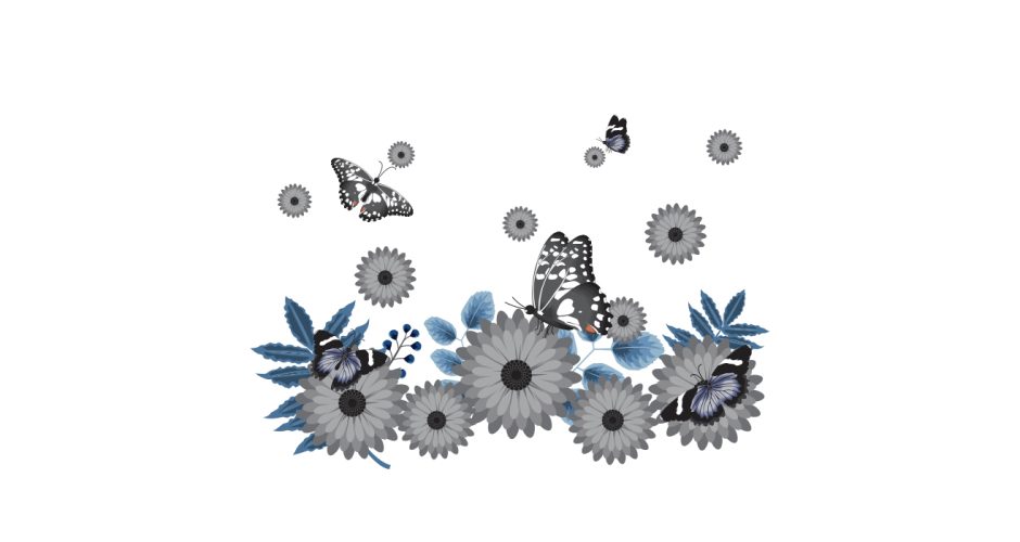 Ανοιξιάτικη βιτρίνα - Ανοιξιάτικη/Καλοκαιρινή σύνθεση με πεταλούδες και λουλούδια