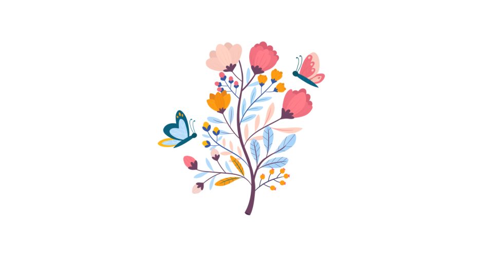 Ανοιξιάτικη βιτρίνα - Ανοιξιάτικο/Καλοκαιρινό φυτό με πολύχρωμα λουλούδια και πεταλούδες