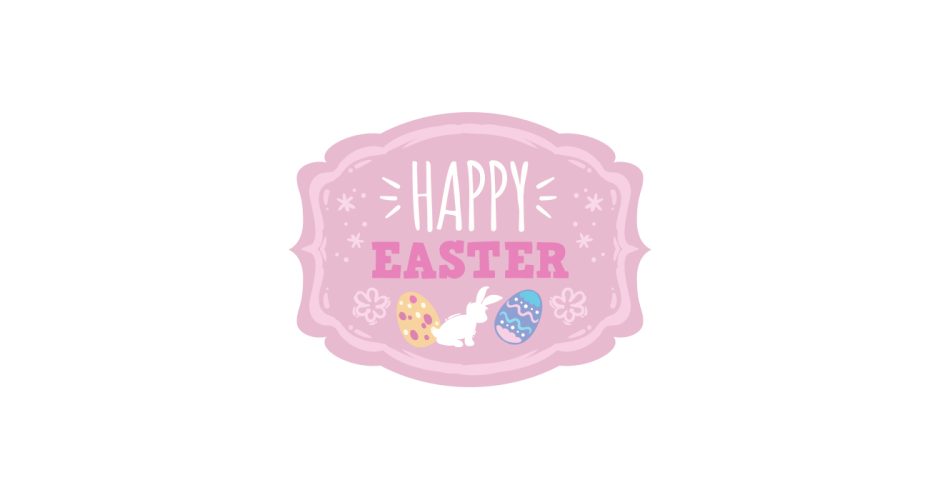 Αυτοκόλλητα καταστημάτων - Στάμπα "Happy Easter" σε παστέλ χρώματα