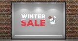 Αυτοκόλλητα καταστημάτων - "Winter Sale & Snowman" - Αυτοκόλλητο Βιτρίνας με Χιονισμένα Γράμματα και Χιονάνθρωπο ☃️❄️ — εικόνα 2 από 4