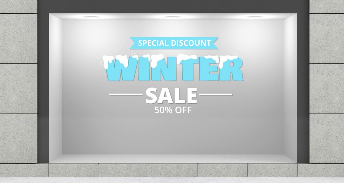 "Winter Sales Snowy Letters" - Αυτοκόλλητο Βιτρίνας με Χιονισμένα Γράμματα ❄️📝 — εικόνα 2 από 4