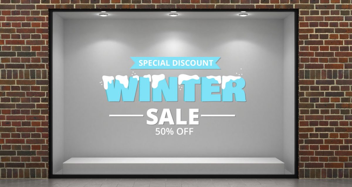 "Winter Sales Snowy Letters" - Αυτοκόλλητο Βιτρίνας με Χιονισμένα Γράμματα ❄️📝 — εικόνα 3 από 4