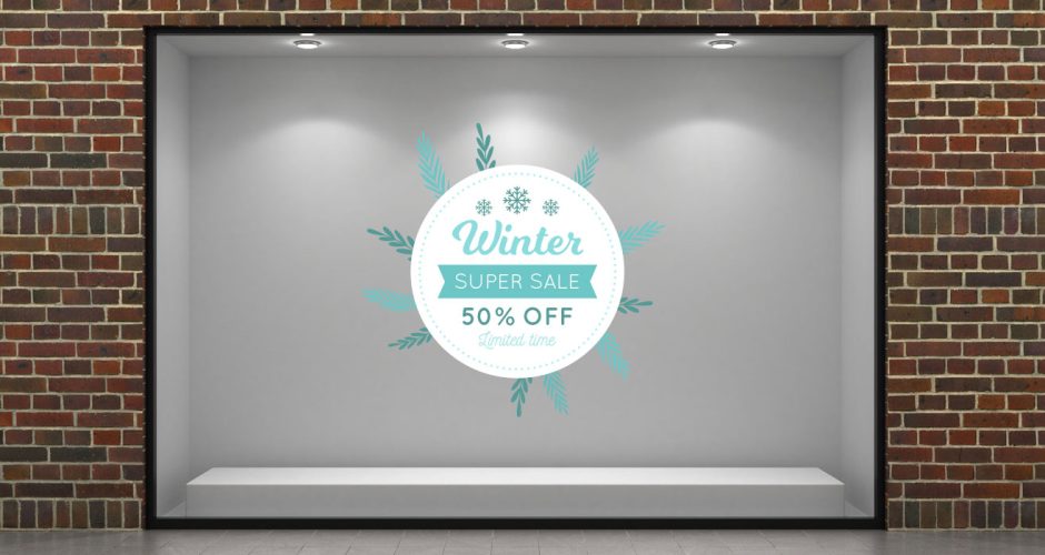 Αυτοκόλλητα καταστημάτων - Winter super sales for limited time
