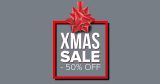 Αυτοκόλλητα καταστημάτων - Xmas sale σε κόκκινο πλαίσιο — εικόνα 1 από 3