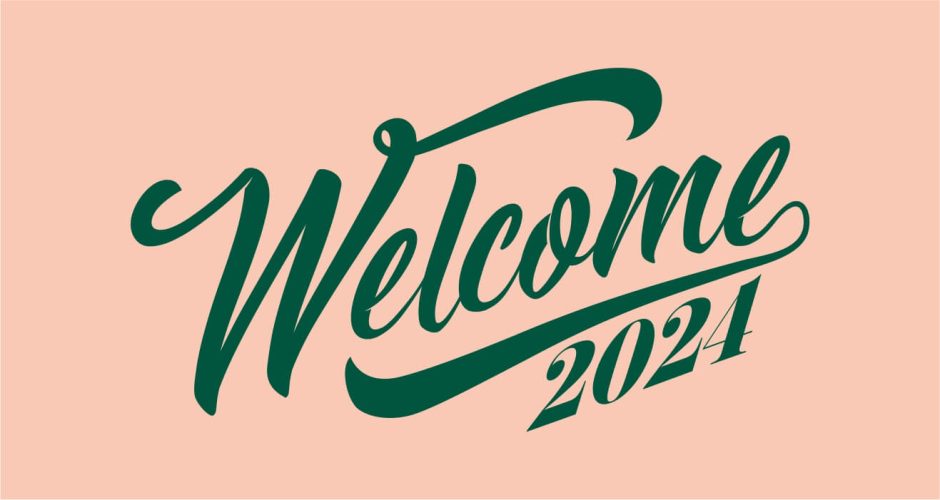 Αυτοκόλλητα Τοίχου - Αυτοκόλλητο Welcome 2024 στο χρώμα της επιλογής σας