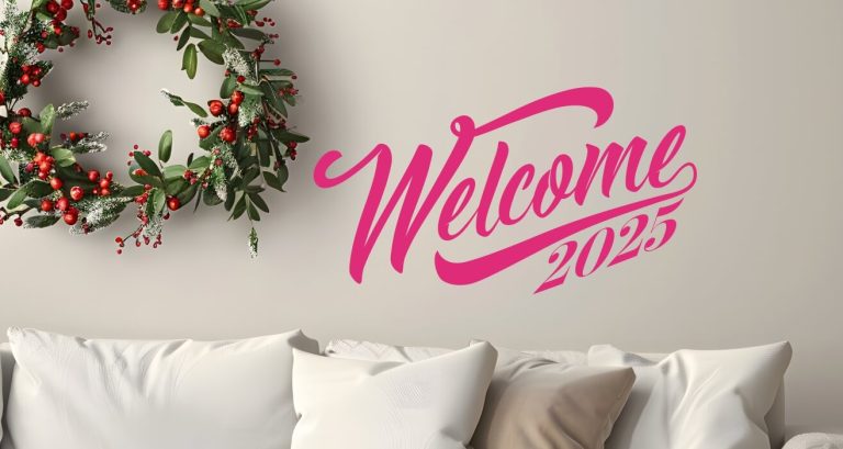 Αυτοκόλλητα Τοίχου - Αυτοκόλλητο Welcome 2025 σε Χρυσή Γραμματοσειρά — εικόνα 1 από 5