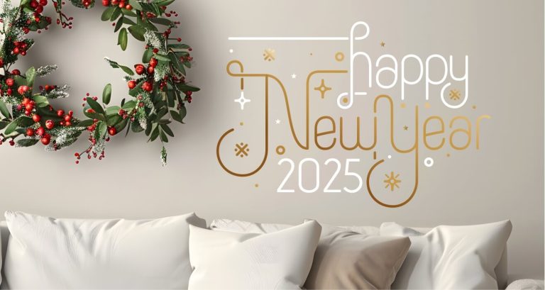 Αυτοκόλλητα Τοίχου - Αυτοκόλλητο Happy New Year 2025 — εικόνα 1 από 4