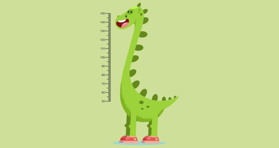 Αυτοκόλλητα Τοίχου - Μετρητής ύψους με δεινόσαυρο