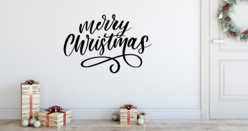 Αυτοκόλλητα Τοίχου - Απλό μονόχρωμο Merry Christmas