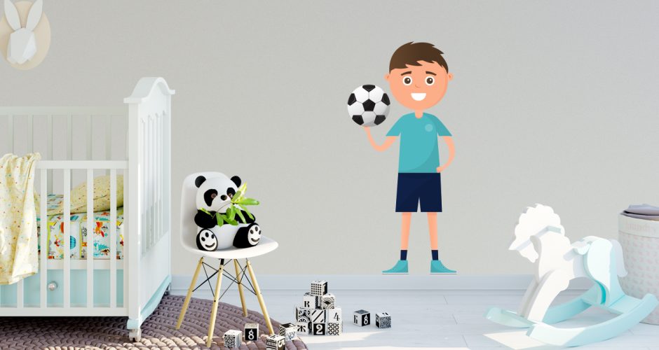 Selected products - Καρτουνίστικο παιδί αθλητής με μπάλα ποδοσφαίρου