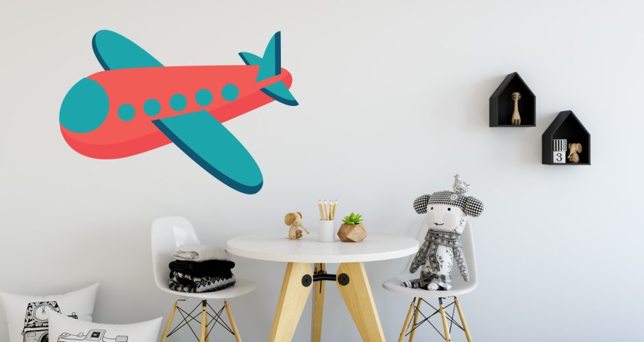 Αεροπλάνα - Κόκκινο αεροπλάνο σε στυλ παιδικό σχέδιο