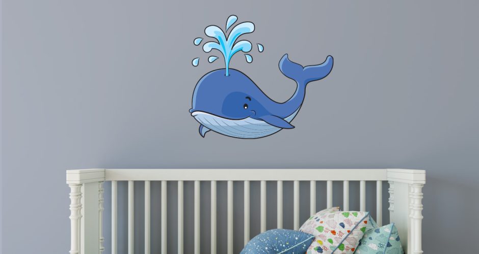 Αυτοκόλλητα Τοίχου - Καρτουνίστικη φάλαινα