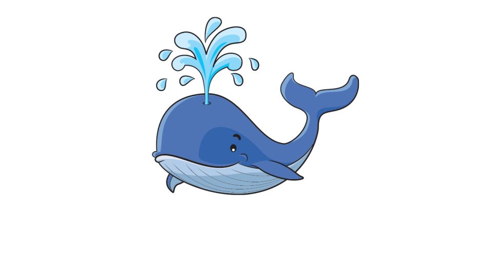 Αυτοκόλλητα Τοίχου - Καρτουνίστικη φάλαινα