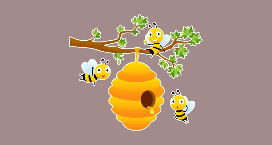 Αυτοκόλλητα Τοίχου - Μελισσούλες σε κλαδί