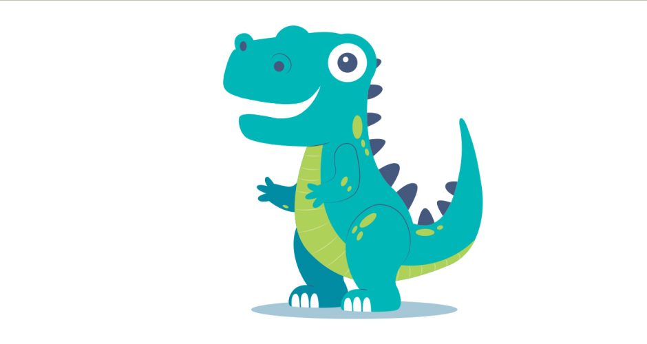 Αυτοκόλλητα Τοίχου - Αστείος δεινόσαυρος T-Rex
