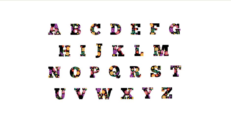 Αλφάβητα - Αλφάβητο με γράμματα από λουλούδια