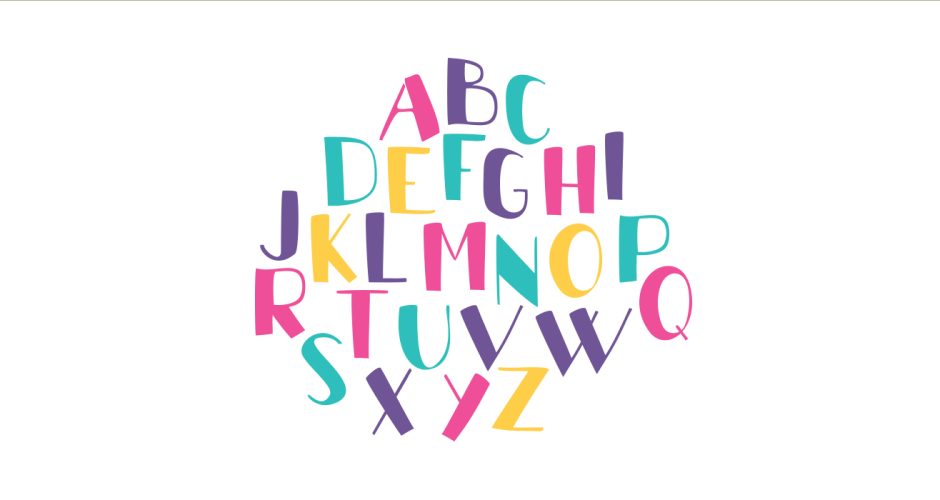 Αλφάβητα - Πολύχρωμο αλφάβητο σε καρτουνίστικο στυλ