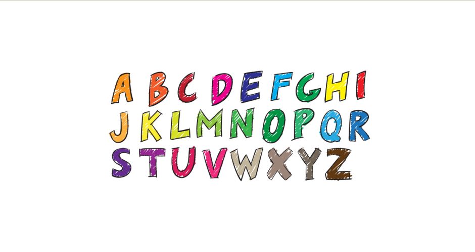 Αλφάβητα - Πολύχρωμο αλφάβητο σε χειρόγραφο στυλ