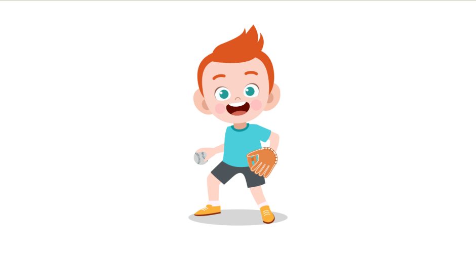 Άνθρωποι & φιγούρες - Χαρούμενο παιδάκι που παίζει μπέιζμπολ