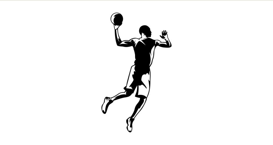 Άνθρωποι & φιγούρες - Ασπρόμαυρη φιγούρα αθλητή του μπάσκετ