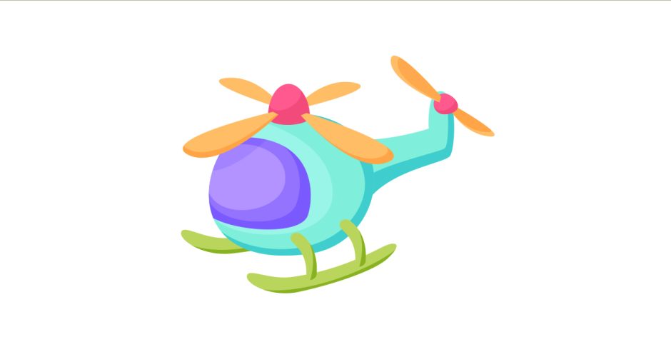 Αυτοκόλλητα Τοίχου - Πολύχρωμο ελικόπτερο