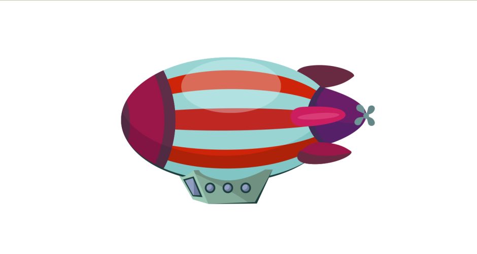 Αυτοκόλλητα Τοίχου - Πολύχρωμο αερόπλοιο