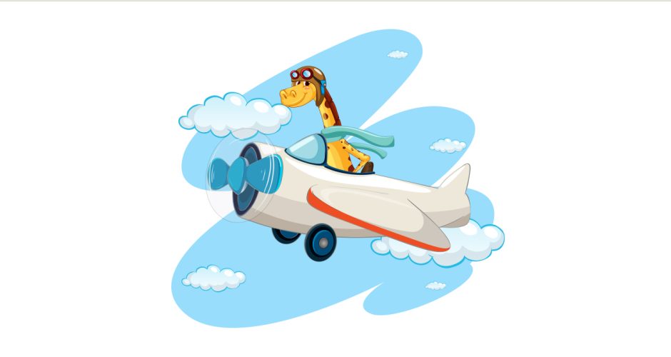 Αεροπλάνα - Καρτουνίστικο αεροπλάνο με καμηλοπάρδαλη πιλότο