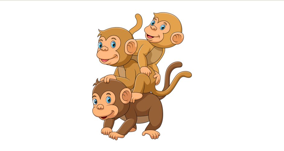 Αυτοκόλλητα Τοίχου - Χαρούμενα μαϊμουδάκια