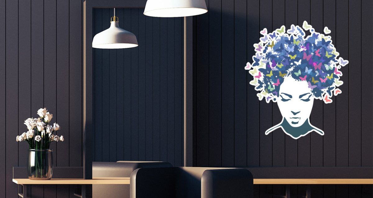 Αυτοκόλλητο Τοίχου "Butterfly Hair" — εικόνα 2 από 5