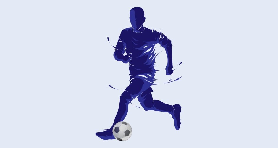 Αυτοκόλλητα Τοίχου - Ποδοσφαιριστής με την μπάλα στα πόδια