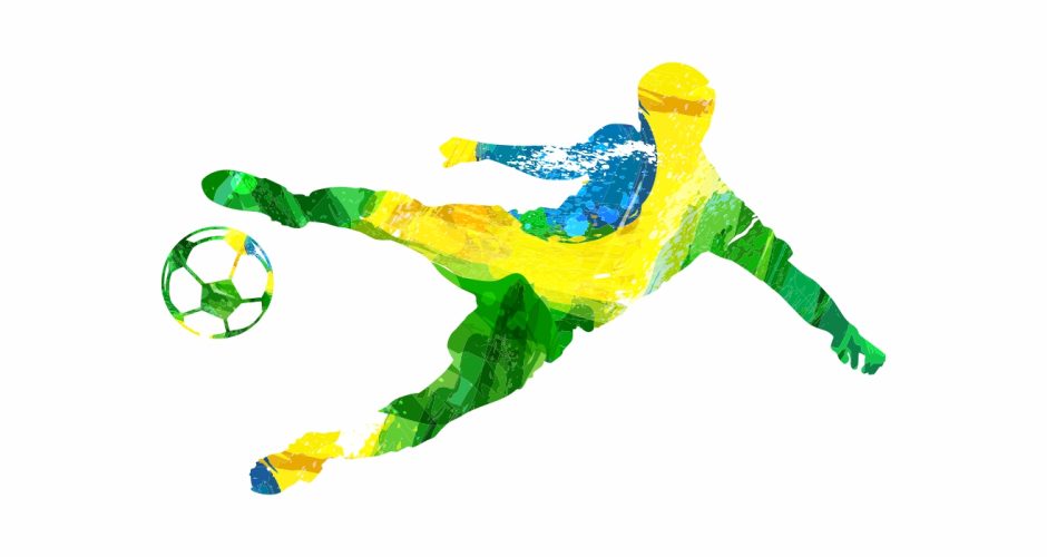 Αυτοκόλλητα Τοίχου - Ποδοσφαιριστής σε απίθανα χρώματα