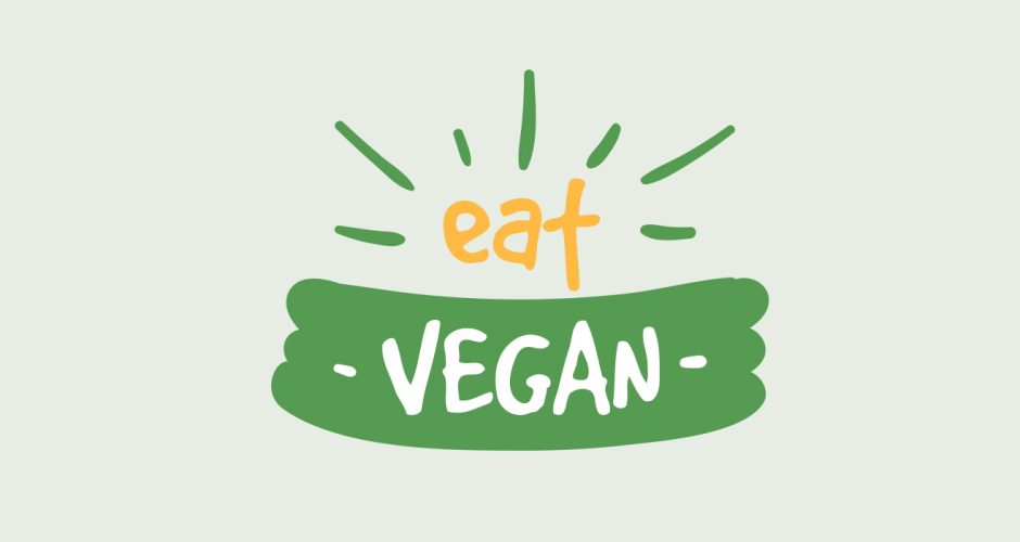 Αυτοκόλλητα Τοίχου - Αυτοκόλλητο "eat vegan" για χορτοφάγους