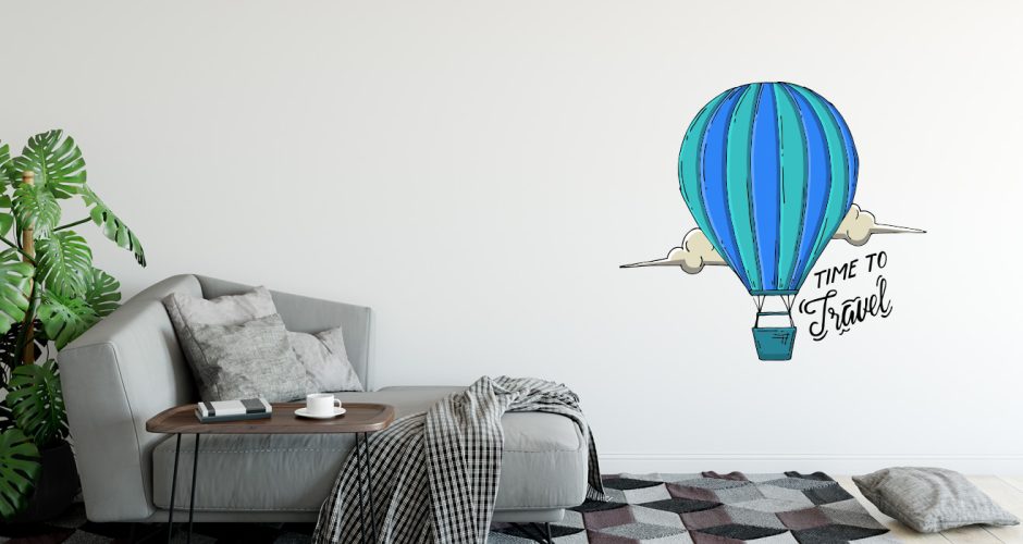 Αυτοκόλλητα Τοίχου - Time to travel αερόστατο
