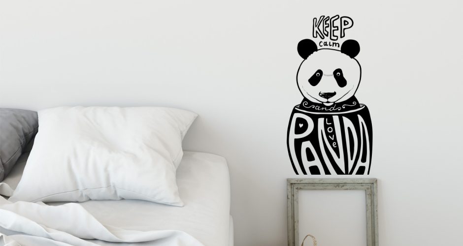 Αυτοκόλλητα Τοίχου - Keep Calm And Love Panda